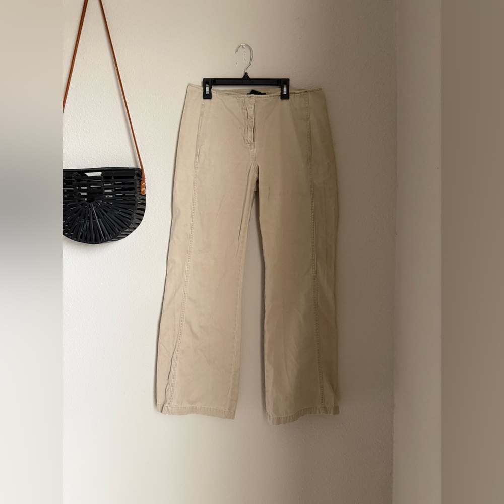 The Limited Khaki Chinos Low Rise Zip Jeans, Size 10